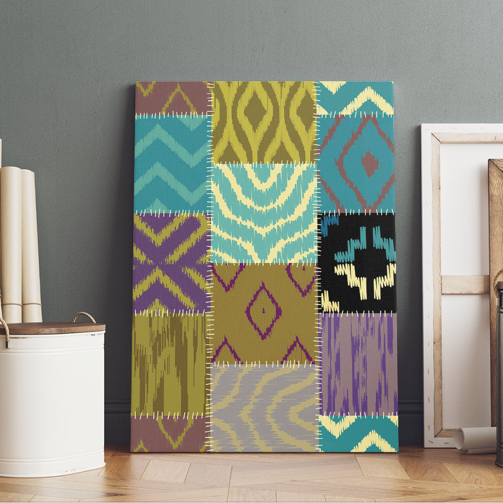 African American Quilt Inspired Canvas Wall Art Cultural Heritage Ethnic Quilt Pattern