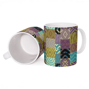 African American Quilt Inspired Ceramic Mug Cultural Heritage Ethnic Quilt Pattern