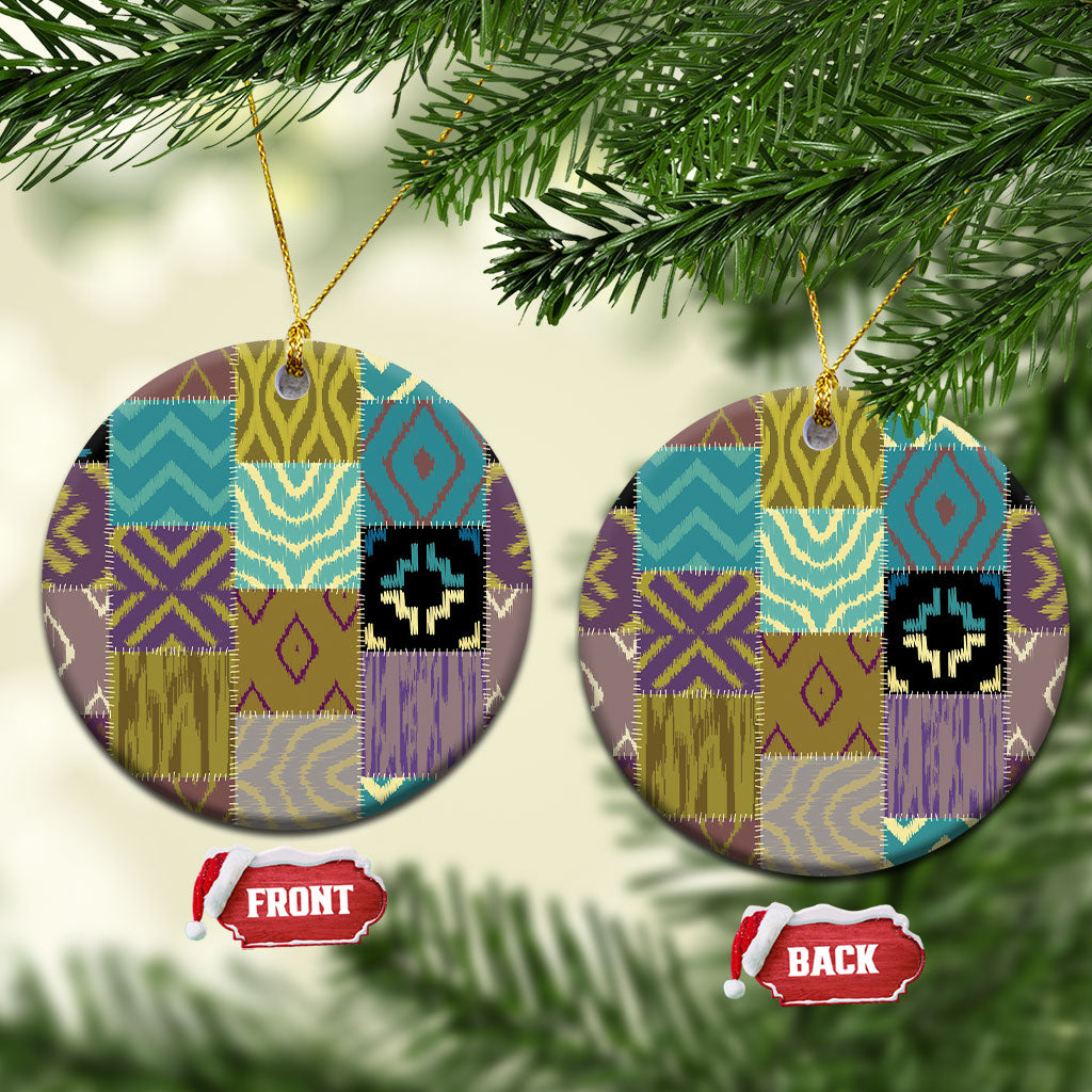 African American Quilt Inspired Ceramic Ornament Cultural Heritage Ethnic Quilt Pattern