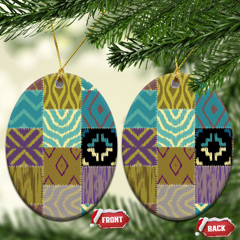 African American Quilt Inspired Ceramic Ornament Cultural Heritage Ethnic Quilt Pattern