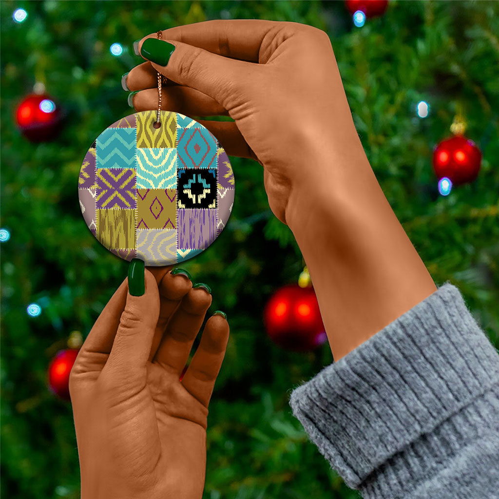 African American Quilt Inspired Ceramic Ornament Cultural Heritage Ethnic Quilt Pattern