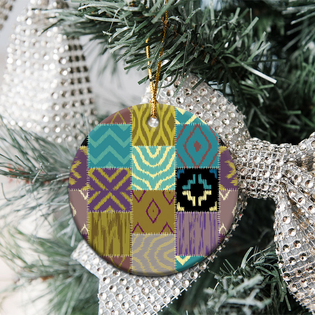 African American Quilt Inspired Ceramic Ornament Cultural Heritage Ethnic Quilt Pattern
