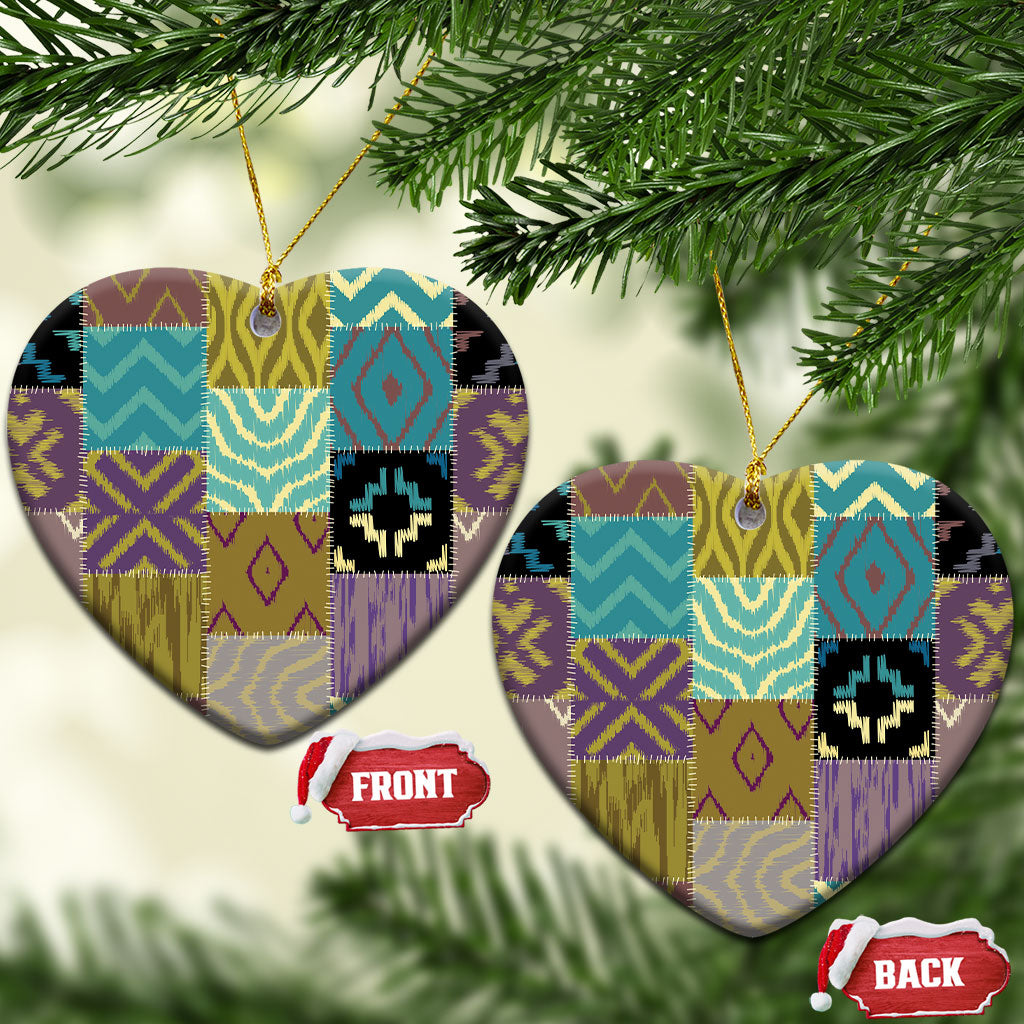 African American Quilt Inspired Ceramic Ornament Cultural Heritage Ethnic Quilt Pattern