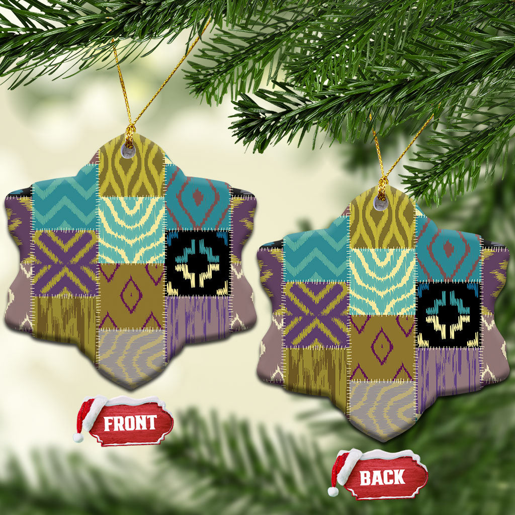 African American Quilt Inspired Ceramic Ornament Cultural Heritage Ethnic Quilt Pattern