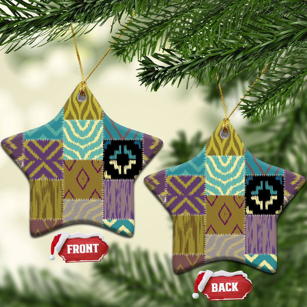 African American Quilt Inspired Ceramic Ornament Cultural Heritage Ethnic Quilt Pattern