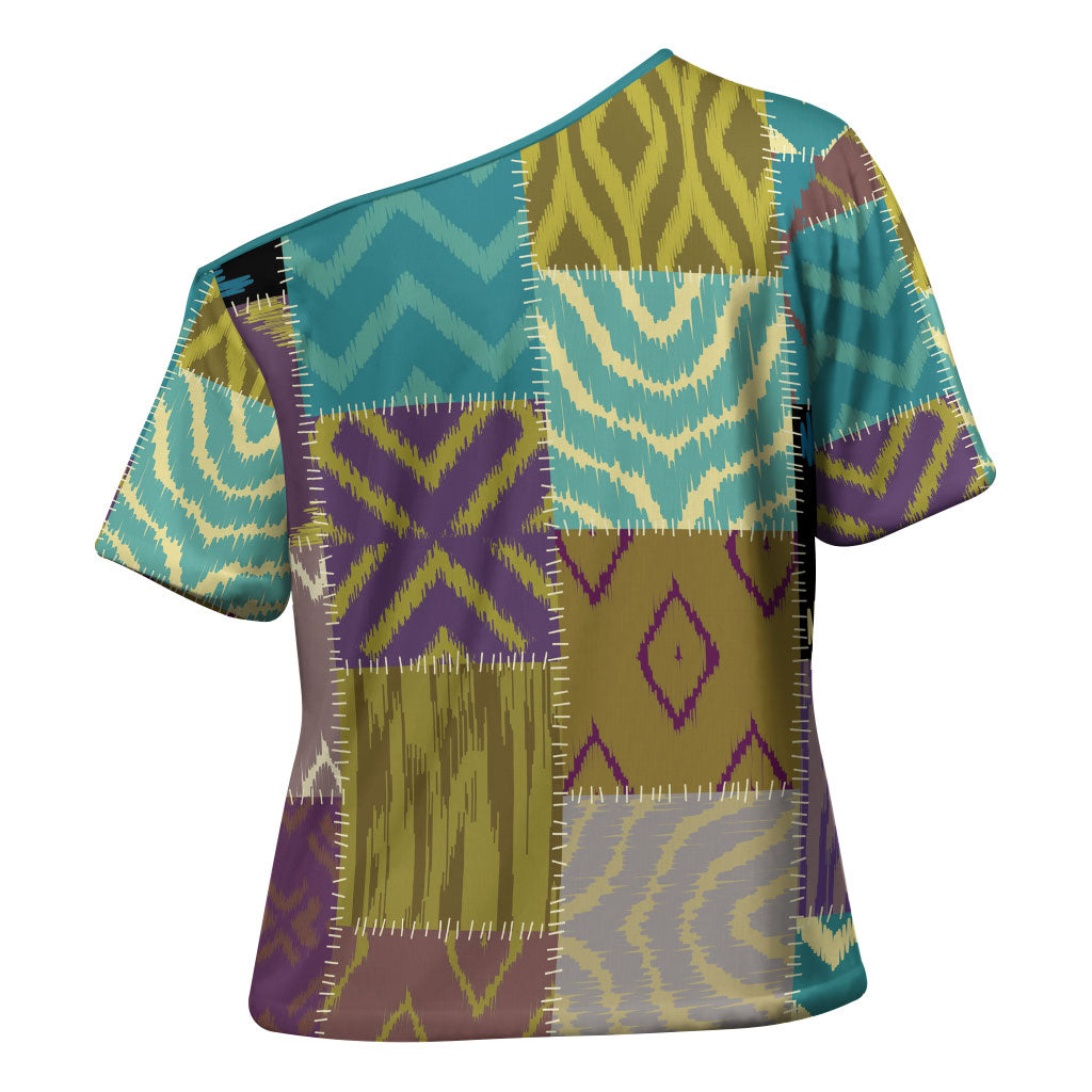 African American Quilt Inspired Cross Shoulder Shirt Cultural Heritage Ethnic Quilt Pattern