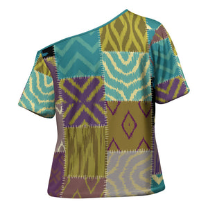 African American Quilt Inspired Cross Shoulder Shirt Cultural Heritage Ethnic Quilt Pattern