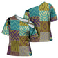 African American Quilt Inspired Cross Shoulder Shirt Cultural Heritage Ethnic Quilt Pattern