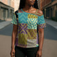 African American Quilt Inspired Cross Shoulder Shirt Cultural Heritage Ethnic Quilt Pattern