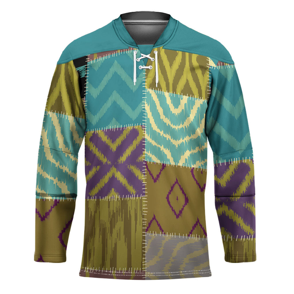 African American Quilt Inspired Hockey Jersey Cultural Heritage Ethnic Quilt Pattern