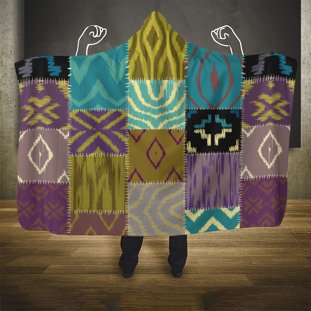 African American Quilt Inspired Hooded Blanket Cultural Heritage Ethnic Quilt Pattern