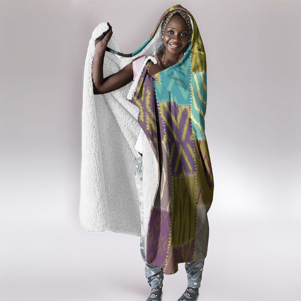 African American Quilt Inspired Hooded Blanket Cultural Heritage Ethnic Quilt Pattern