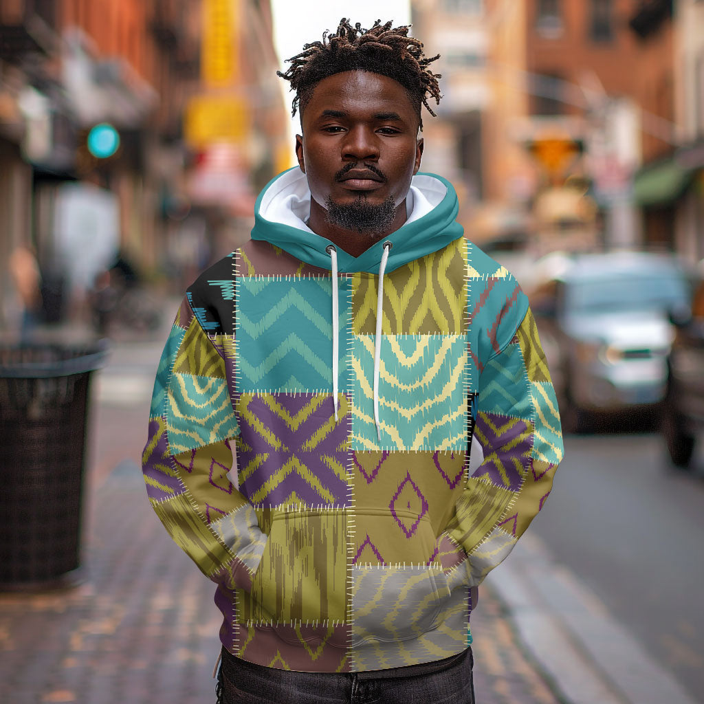 African American Quilt Inspired Hoodie Cultural Heritage Ethnic Quilt Pattern