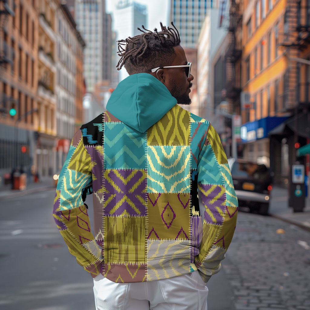 African American Quilt Inspired Hoodie Cultural Heritage Ethnic Quilt Pattern