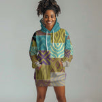African American Quilt Inspired Hoodie Dress Cultural Heritage Ethnic Quilt Pattern