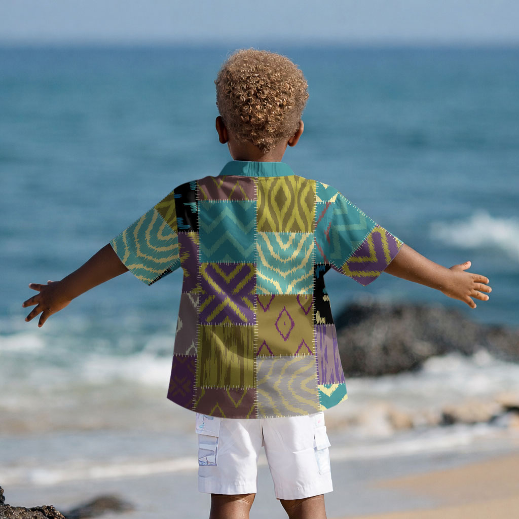 African American Quilt Inspired Kid Hawaiian Shirt Cultural Heritage Ethnic Quilt Pattern