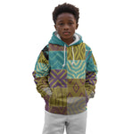 African American Quilt Inspired Kid Hoodie Cultural Heritage Ethnic Quilt Pattern