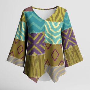 African American Quilt Inspired Kimono Sleeve Blouse Cultural Heritage Ethnic Quilt Pattern