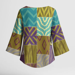 African American Quilt Inspired Kimono Sleeve Blouse Cultural Heritage Ethnic Quilt Pattern