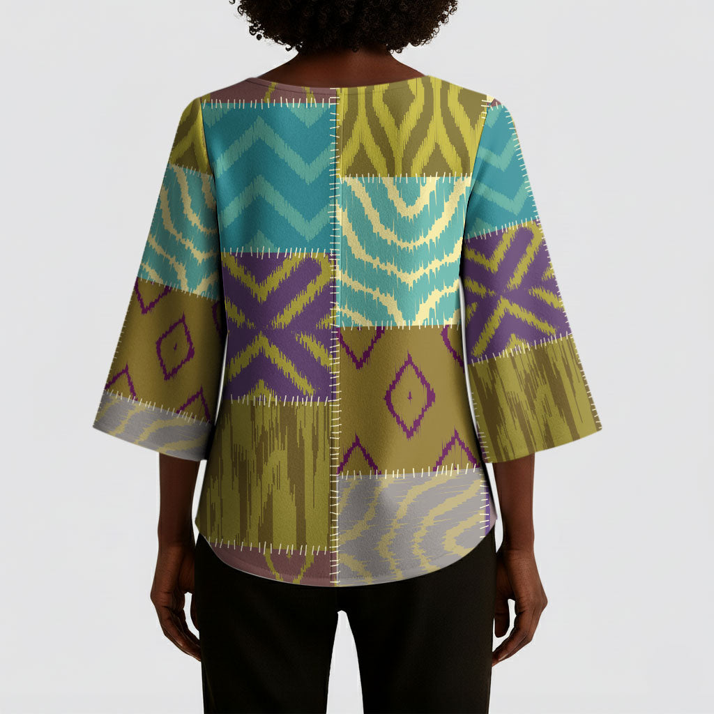 African American Quilt Inspired Kimono Sleeve Blouse Cultural Heritage Ethnic Quilt Pattern