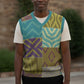 African American Quilt Inspired Christmas Knitted V-Neck Vest Cultural Heritage Ethnic Quilt Pattern