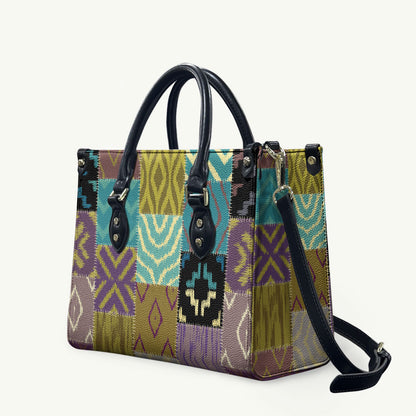 African American Quilt Inspired Leather Bag Cultural Heritage Ethnic Quilt Pattern