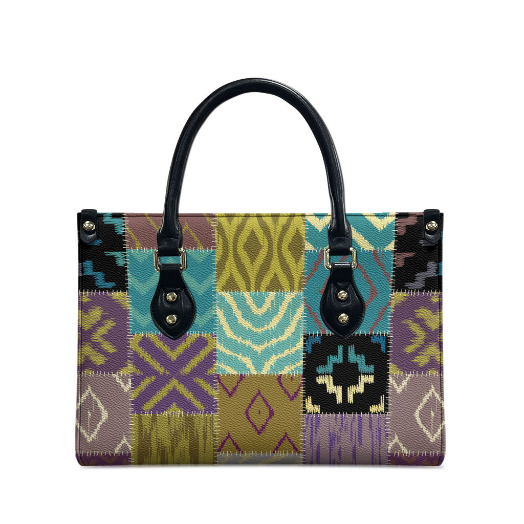 African American Quilt Inspired Leather Bag Cultural Heritage Ethnic Quilt Pattern