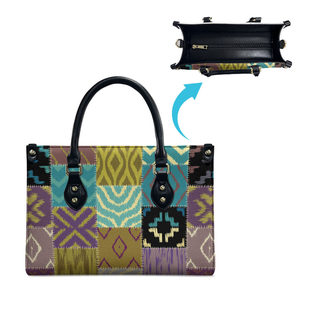 African American Quilt Inspired Leather Bag Cultural Heritage Ethnic Quilt Pattern