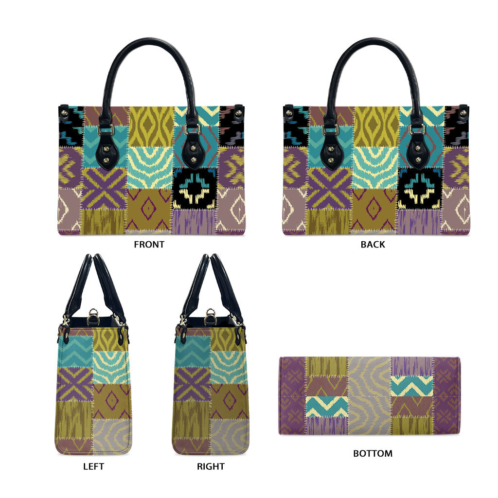 African American Quilt Inspired Leather Bag Cultural Heritage Ethnic Quilt Pattern