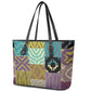 African American Quilt Inspired Leather Tote Bag Cultural Heritage Ethnic Quilt Pattern