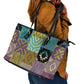 African American Quilt Inspired Leather Tote Bag Cultural Heritage Ethnic Quilt Pattern