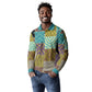 African American Quilt Inspired Long Sleeve Polo Shirt Cultural Heritage Ethnic Quilt Pattern
