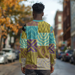 African American Quilt Inspired Long Sleeve Shirt Cultural Heritage Ethnic Quilt Pattern