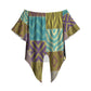 African American Quilt Inspired Off Shoulder Wrap Waist Top Cultural Heritage Ethnic Quilt Pattern