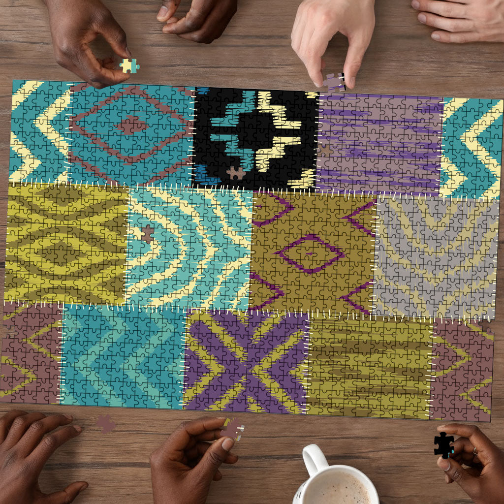 African American Quilt Inspired Puzzle Cultural Heritage Ethnic Quilt Pattern