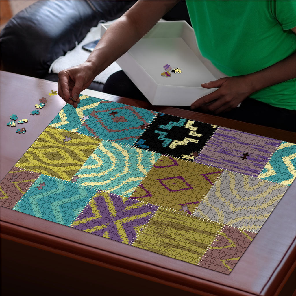 African American Quilt Inspired Puzzle Cultural Heritage Ethnic Quilt Pattern