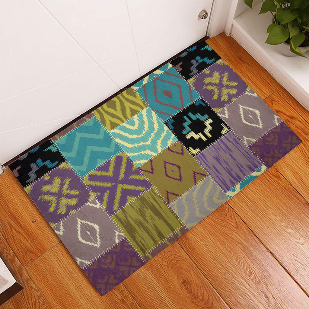 African American Quilt Inspired Rubber Doormat Cultural Heritage Ethnic Quilt Pattern