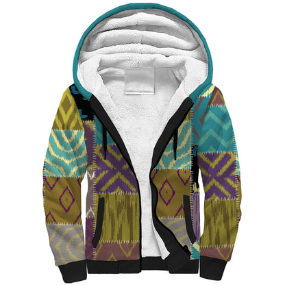 African American Quilt Inspired Sherpa Hoodie Cultural Heritage Ethnic Quilt Pattern