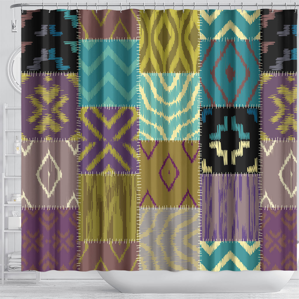African American Quilt Inspired Shower Curtain Cultural Heritage Ethnic Quilt Pattern