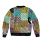 African American Quilt Inspired Sleeve Zip Bomber Jacket Cultural Heritage Ethnic Quilt Pattern