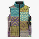 African American Quilt Inspired Sleeveless Puffer Jacket Cultural Heritage Ethnic Quilt Pattern