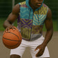 African American Quilt Inspired Sleeveless Zip Hoodie Cultural Heritage Ethnic Quilt Pattern