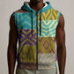 African American Quilt Inspired Sleeveless Zip Hoodie Cultural Heritage Ethnic Quilt Pattern