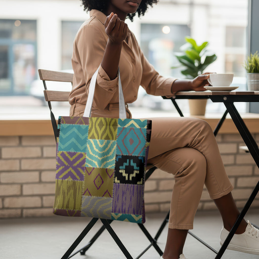 African American Quilt Inspired Tote Bag Cultural Heritage Ethnic Quilt Pattern