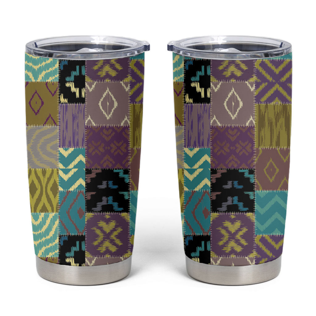 African American Quilt Inspired Tumbler Cup Cultural Heritage Ethnic Quilt Pattern