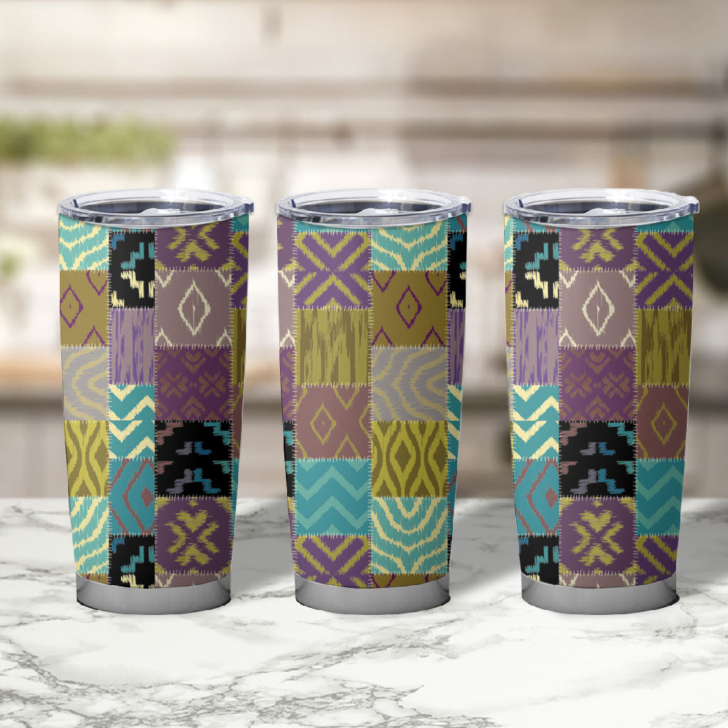 African American Quilt Inspired Tumbler Cup Cultural Heritage Ethnic Quilt Pattern