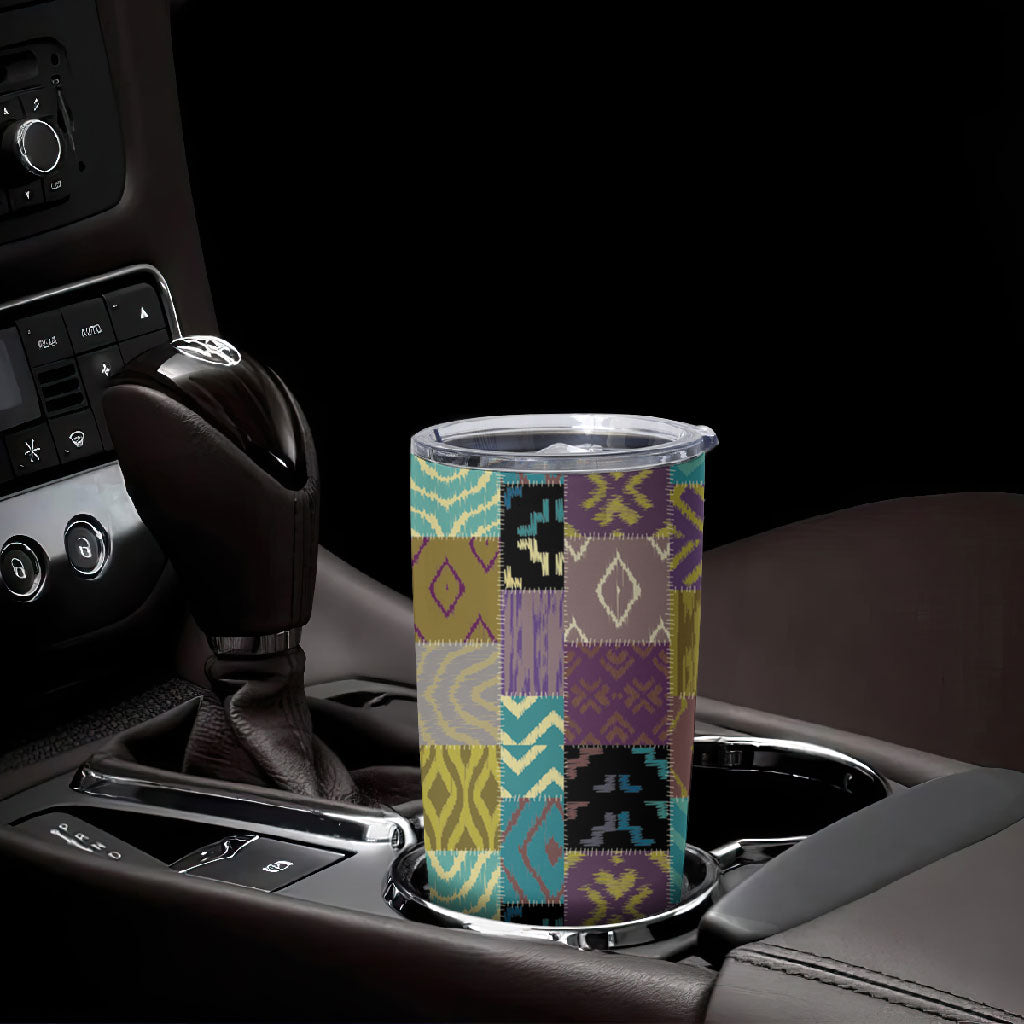 African American Quilt Inspired Tumbler Cup Cultural Heritage Ethnic Quilt Pattern