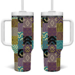 African American Quilt Inspired Tumbler With Handle Cultural Heritage Ethnic Quilt Pattern