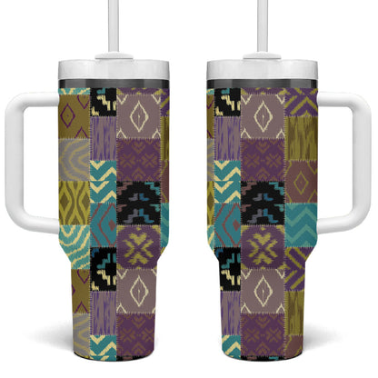 African American Quilt Inspired Tumbler With Handle Cultural Heritage Ethnic Quilt Pattern