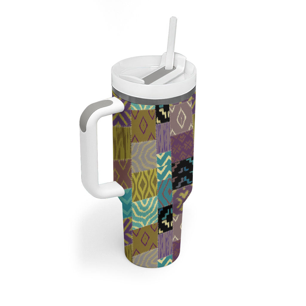 African American Quilt Inspired Tumbler With Handle Cultural Heritage Ethnic Quilt Pattern